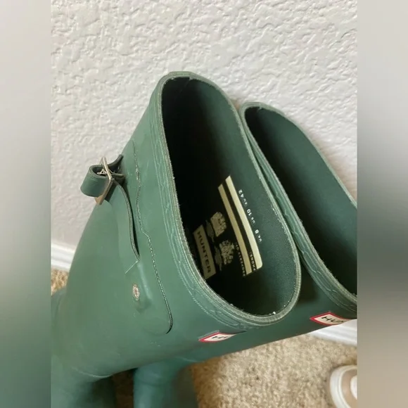 Hunter Green Tall Rain Boots - Picture 2 of 5